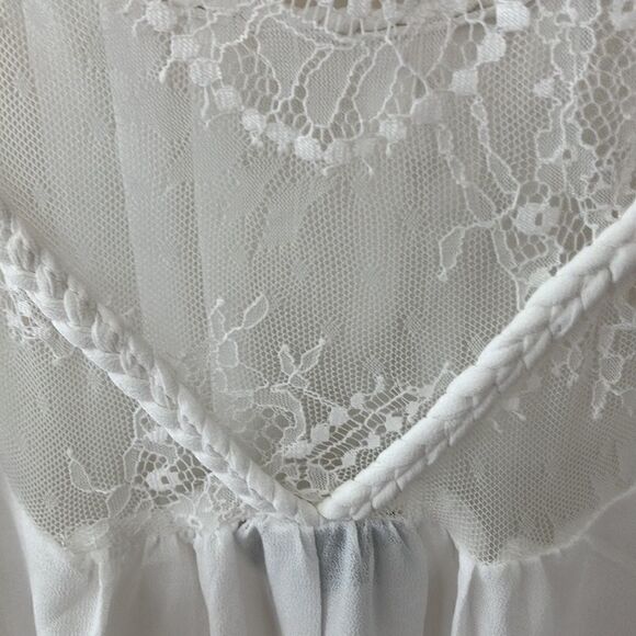 TORRID 0 Chiffon  Braided Lacy Hi/Lo Top - Picture 7 of 11